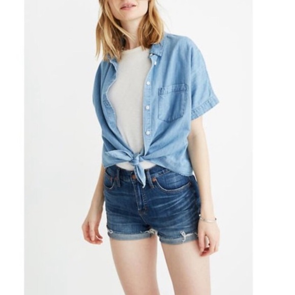 MADEWELL High-Rise Denim Shorts in Glenoaks Wash - Picture 2 of 9